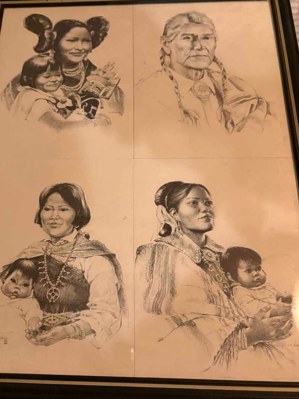 Native Heritage Pencil Sketch Wall Art - Black and White by Vera Louise Drysdale